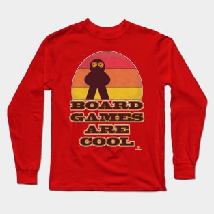 Board Games Are Cool Fun Meeple Hipster Long Sleeve T-Shirt